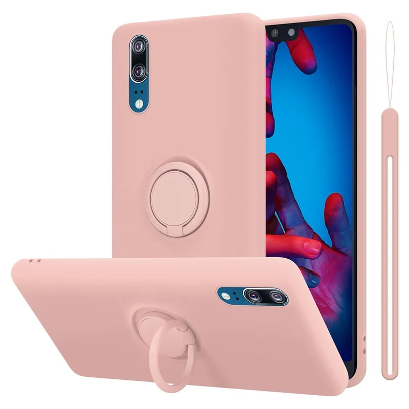 Cadorabo Hülle kompatibel mit Huawei P20 Schutzhülle aus flexiblem TPU Silikon mit Ring