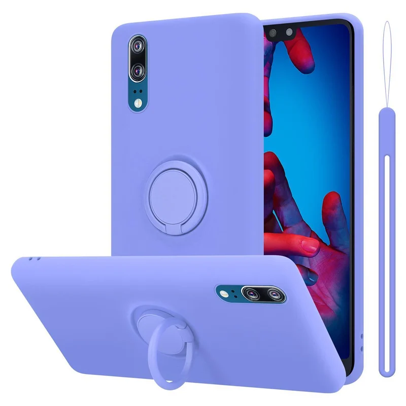 Cadorabo Hülle kompatibel mit Huawei P20 Schutzhülle aus flexiblem TPU Silikon mit Ring