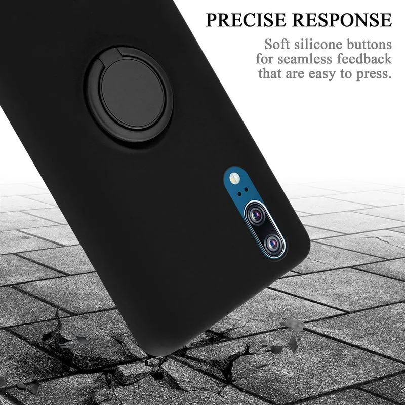Cadorabo Hülle kompatibel mit Huawei P20 Schutzhülle aus flexiblem TPU Silikon mit Ring