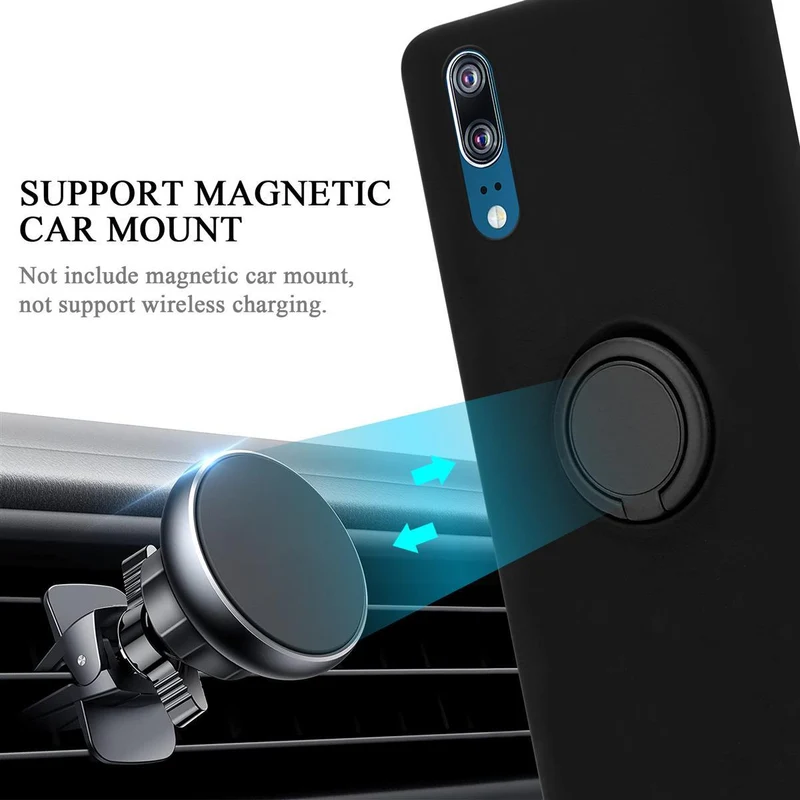 Cadorabo Hülle kompatibel mit Huawei P20 Schutzhülle aus flexiblem TPU Silikon mit Ring