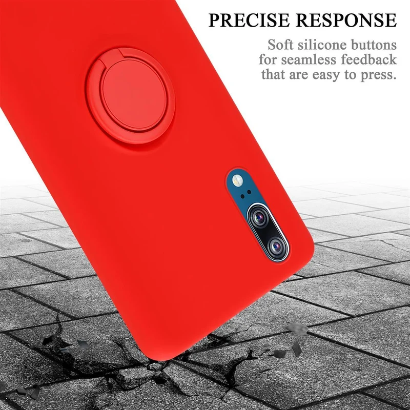 Cadorabo Hülle kompatibel mit Huawei P20 Schutzhülle aus flexiblem TPU Silikon mit Ring