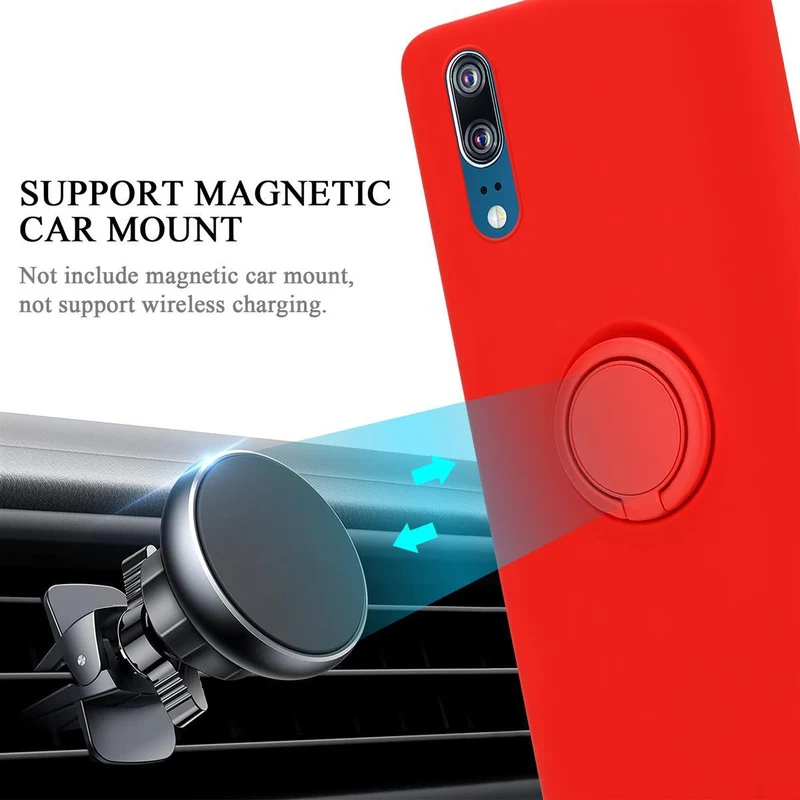Cadorabo Hülle kompatibel mit Huawei P20 Schutzhülle aus flexiblem TPU Silikon mit Ring