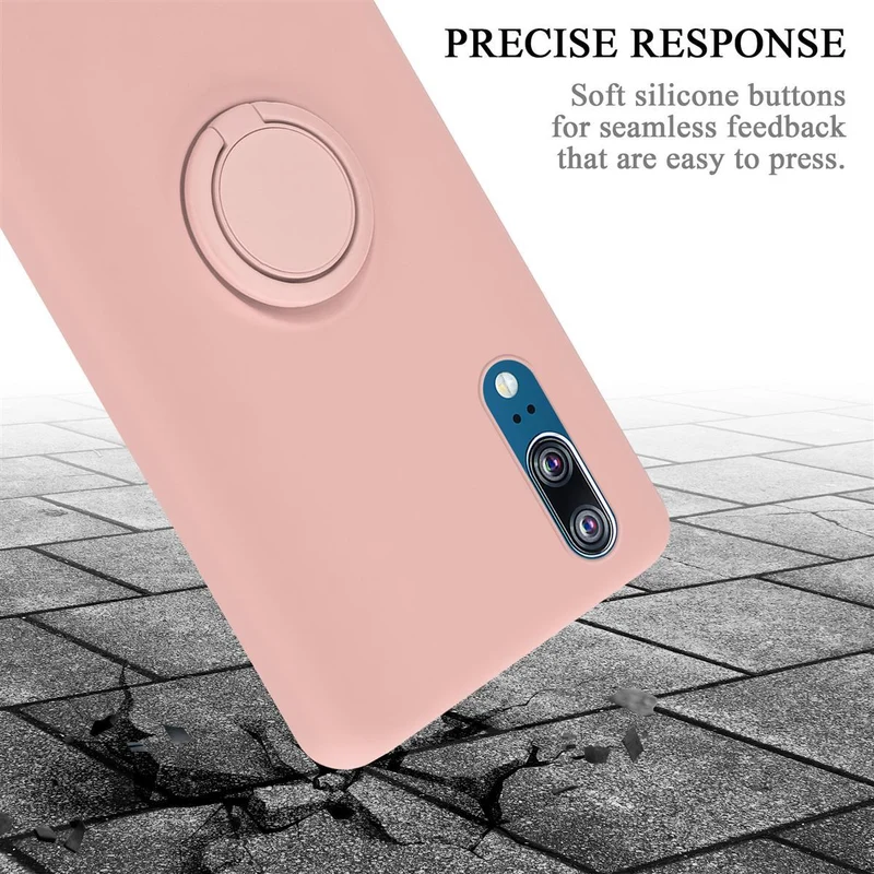 Cadorabo Hülle kompatibel mit Huawei P20 Schutzhülle aus flexiblem TPU Silikon mit Ring