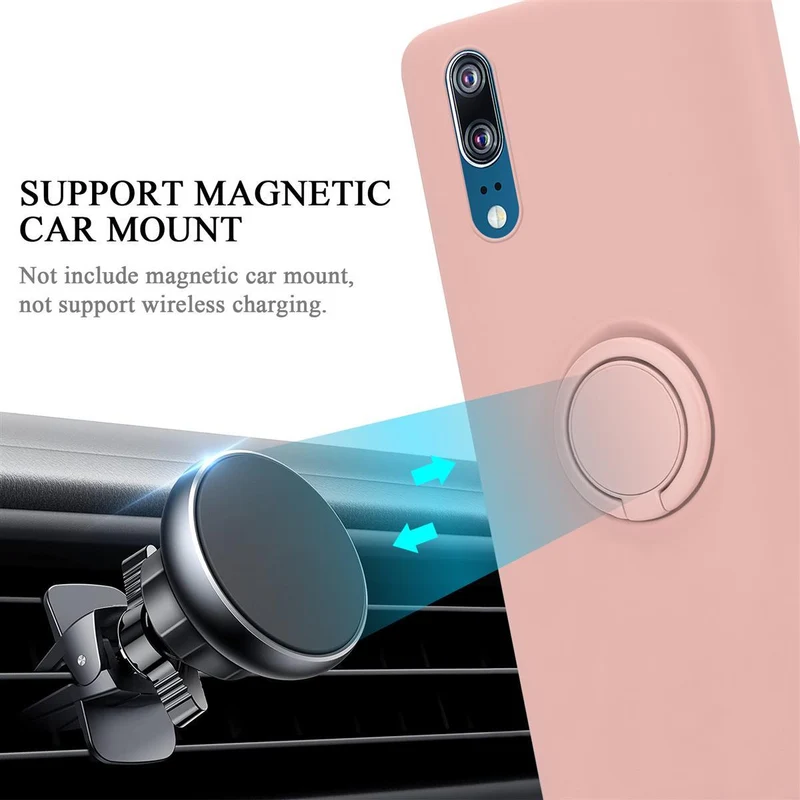 Cadorabo Hülle kompatibel mit Huawei P20 Schutzhülle aus flexiblem TPU Silikon mit Ring