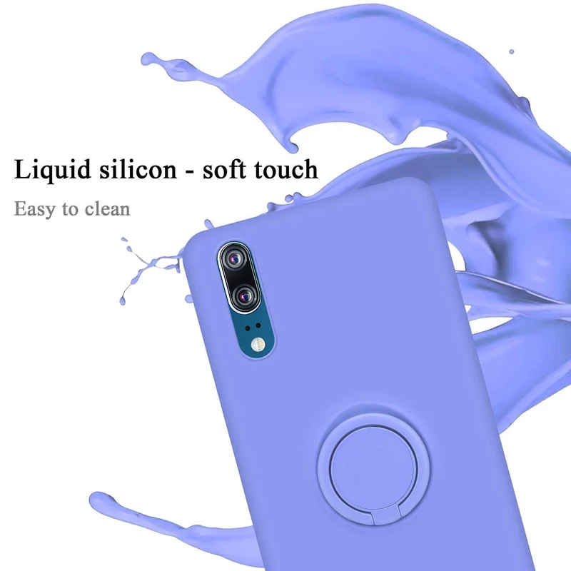 Cadorabo Hülle kompatibel mit Huawei P20 Schutzhülle aus flexiblem TPU Silikon mit Ring