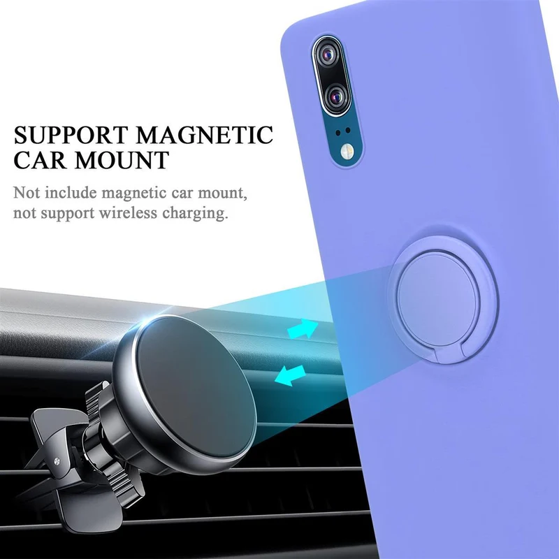 Cadorabo Hülle kompatibel mit Huawei P20 Schutzhülle aus flexiblem TPU Silikon mit Ring