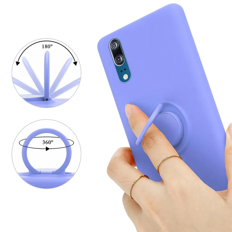 Cadorabo Hülle kompatibel mit Huawei P20 Schutzhülle aus flexiblem TPU Silikon mit Ring