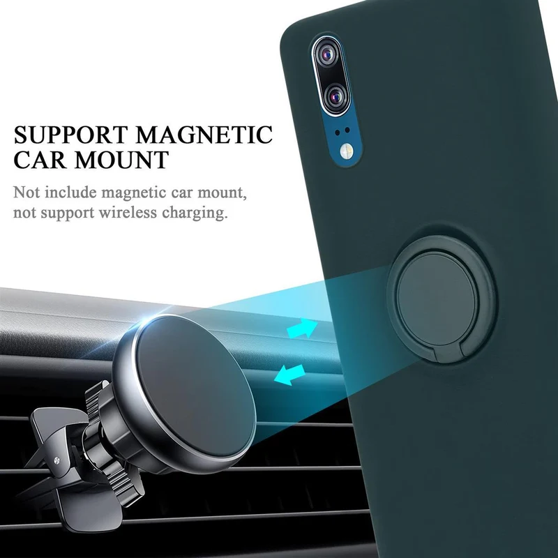 Cadorabo Hülle kompatibel mit Huawei P20 Schutzhülle aus flexiblem TPU Silikon mit Ring