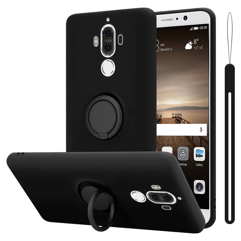 Cadorabo Hülle kompatibel mit Huawei MATE 9 Schutzhülle aus flexiblem TPU Silikon mit Ring