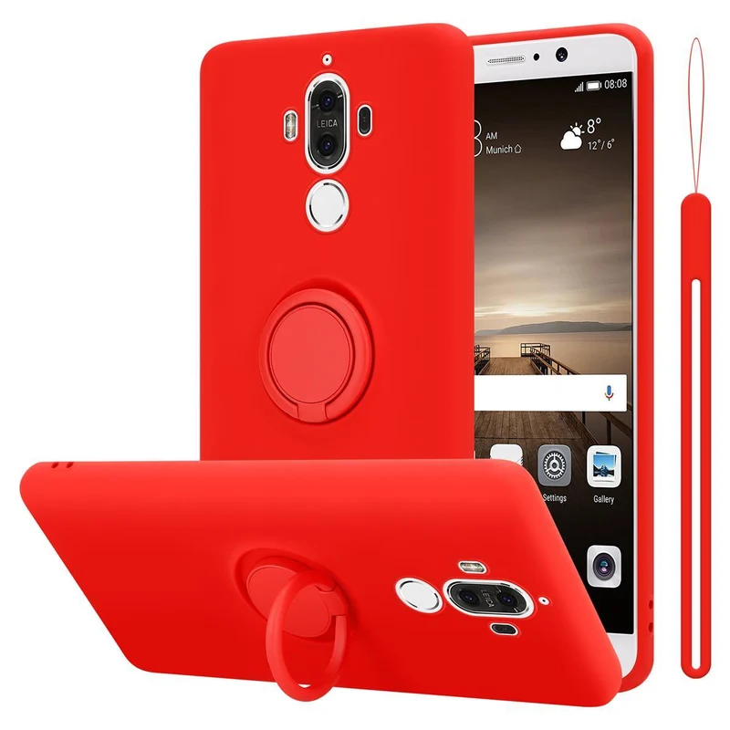 Cadorabo Hülle kompatibel mit Huawei MATE 9 Schutzhülle aus flexiblem TPU Silikon mit Ring