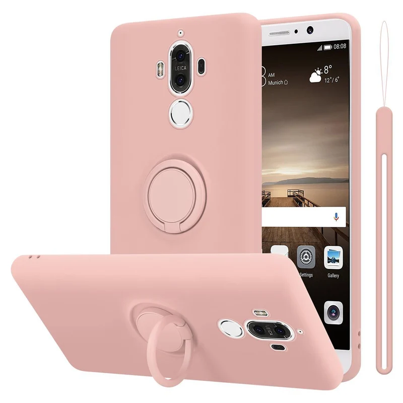 Cadorabo Hülle kompatibel mit Huawei MATE 9 Schutzhülle aus flexiblem TPU Silikon mit Ring