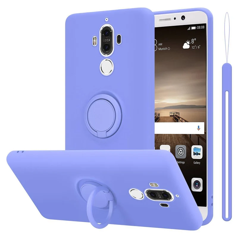 Cadorabo Hülle kompatibel mit Huawei MATE 9 Schutzhülle aus flexiblem TPU Silikon mit Ring