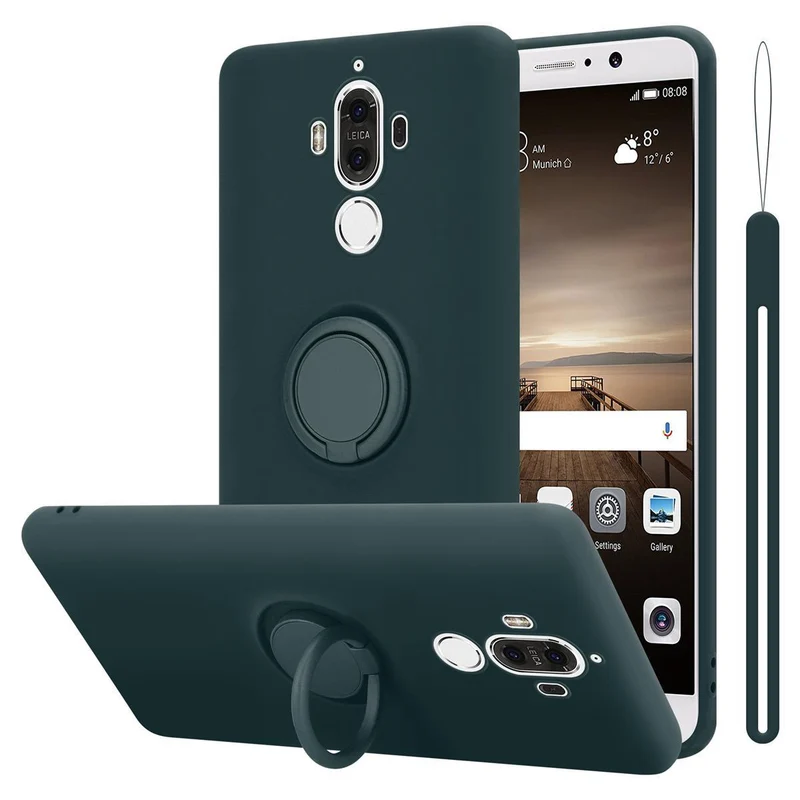 Cadorabo Hülle kompatibel mit Huawei MATE 9 Schutzhülle aus flexiblem TPU Silikon mit Ring
