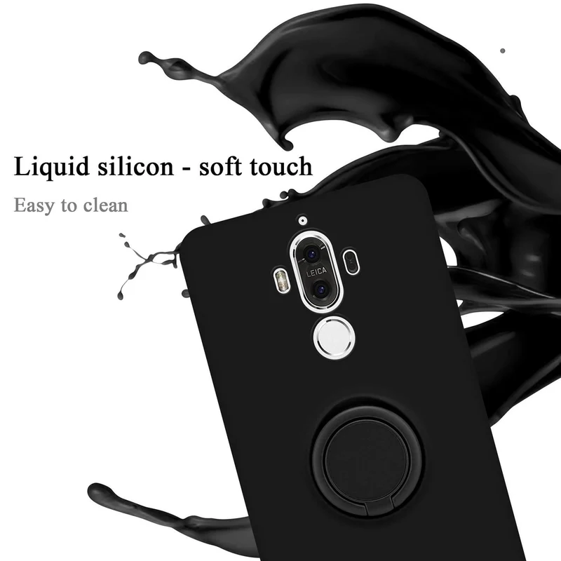 Cadorabo Hülle kompatibel mit Huawei MATE 9 Schutzhülle aus flexiblem TPU Silikon mit Ring