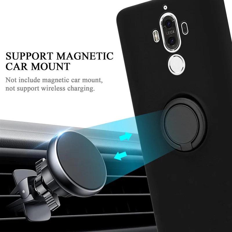 Cadorabo Hülle kompatibel mit Huawei MATE 9 Schutzhülle aus flexiblem TPU Silikon mit Ring