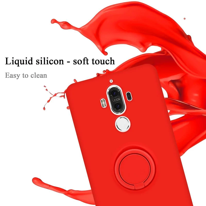 Cadorabo Hülle kompatibel mit Huawei MATE 9 Schutzhülle aus flexiblem TPU Silikon mit Ring