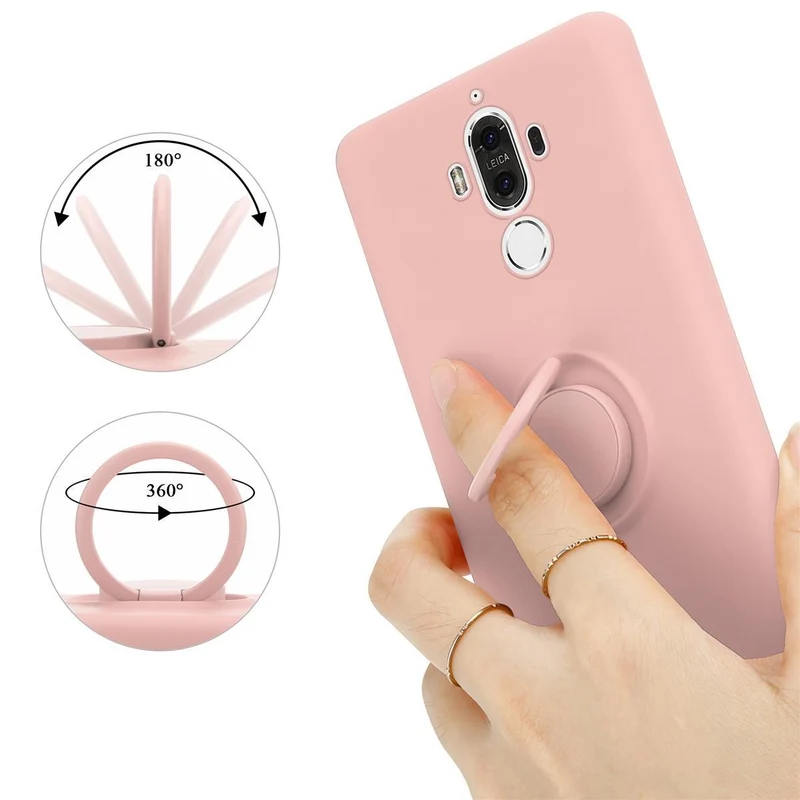 Cadorabo Hülle kompatibel mit Huawei MATE 9 Schutzhülle aus flexiblem TPU Silikon mit Ring
