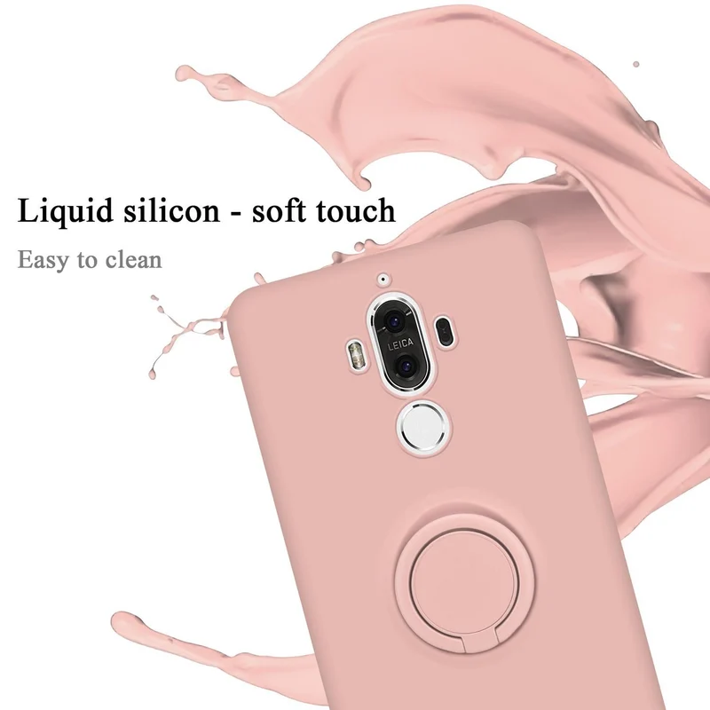 Cadorabo Hülle kompatibel mit Huawei MATE 9 Schutzhülle aus flexiblem TPU Silikon mit Ring