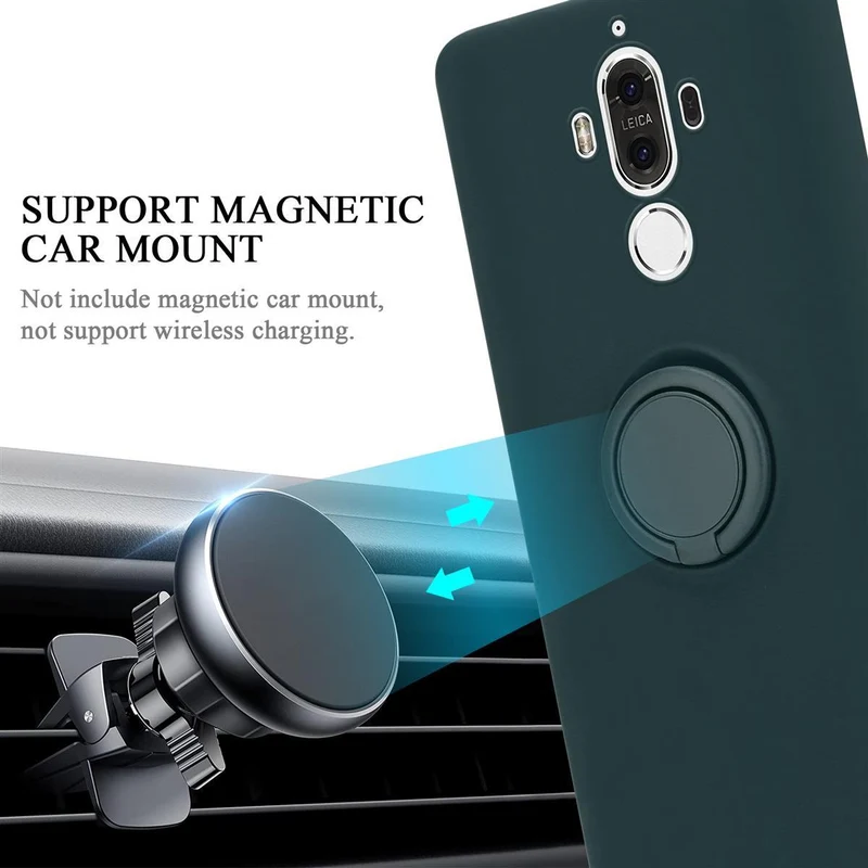 Cadorabo Hülle kompatibel mit Huawei MATE 9 Schutzhülle aus flexiblem TPU Silikon mit Ring
