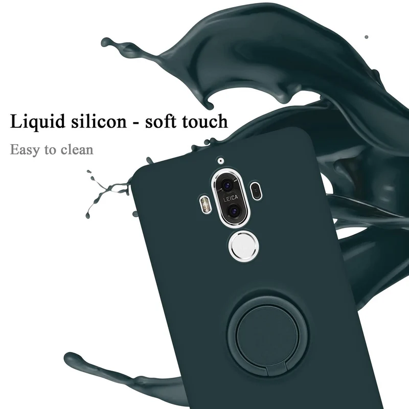Cadorabo Hülle kompatibel mit Huawei MATE 9 Schutzhülle aus flexiblem TPU Silikon mit Ring