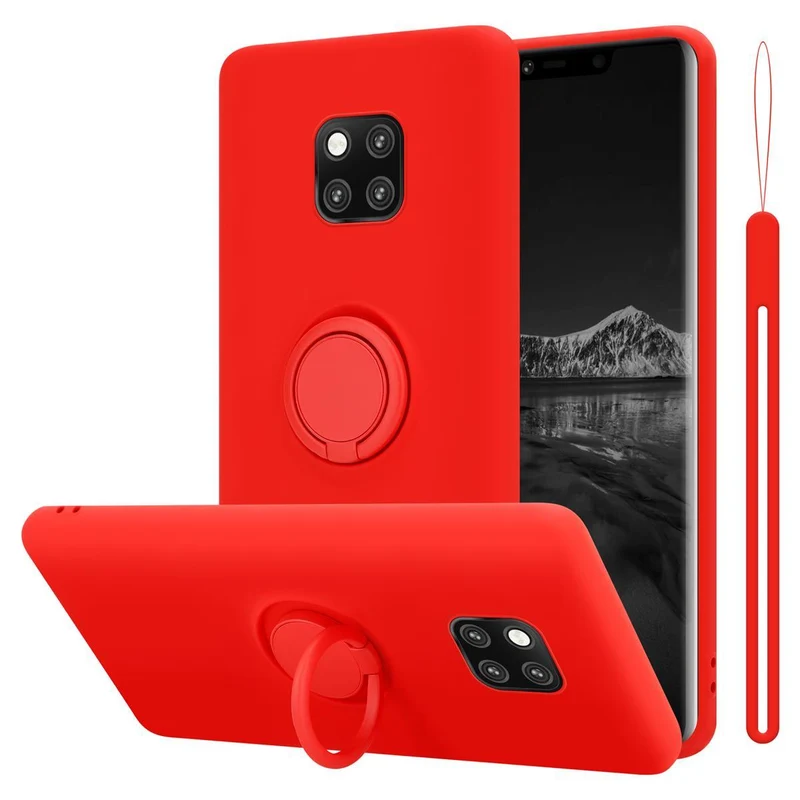 Cadorabo Hülle kompatibel mit Huawei MATE 20 PRO Schutzhülle aus flexiblem TPU Silikon mit Ring
