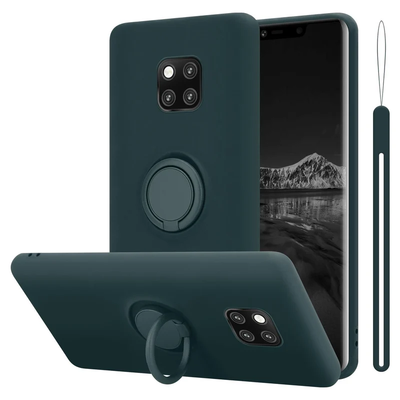 Cadorabo Hülle kompatibel mit Huawei MATE 20 PRO Schutzhülle aus flexiblem TPU Silikon mit Ring