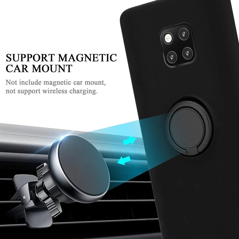 Cadorabo Hülle kompatibel mit Huawei MATE 20 PRO Schutzhülle aus flexiblem TPU Silikon mit Ring