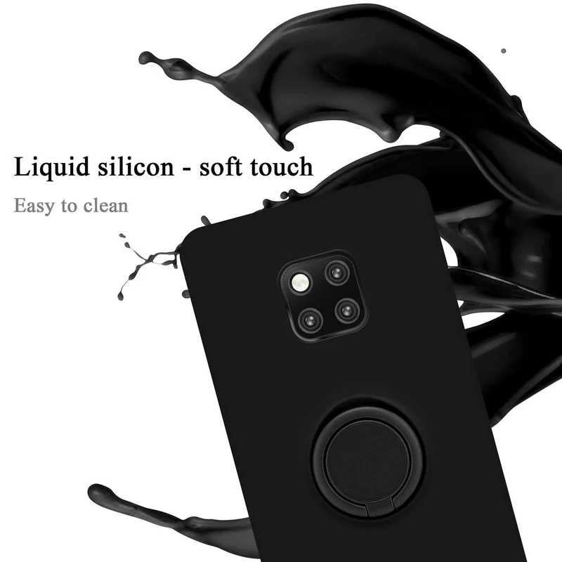 Cadorabo Hülle kompatibel mit Huawei MATE 20 PRO Schutzhülle aus flexiblem TPU Silikon mit Ring