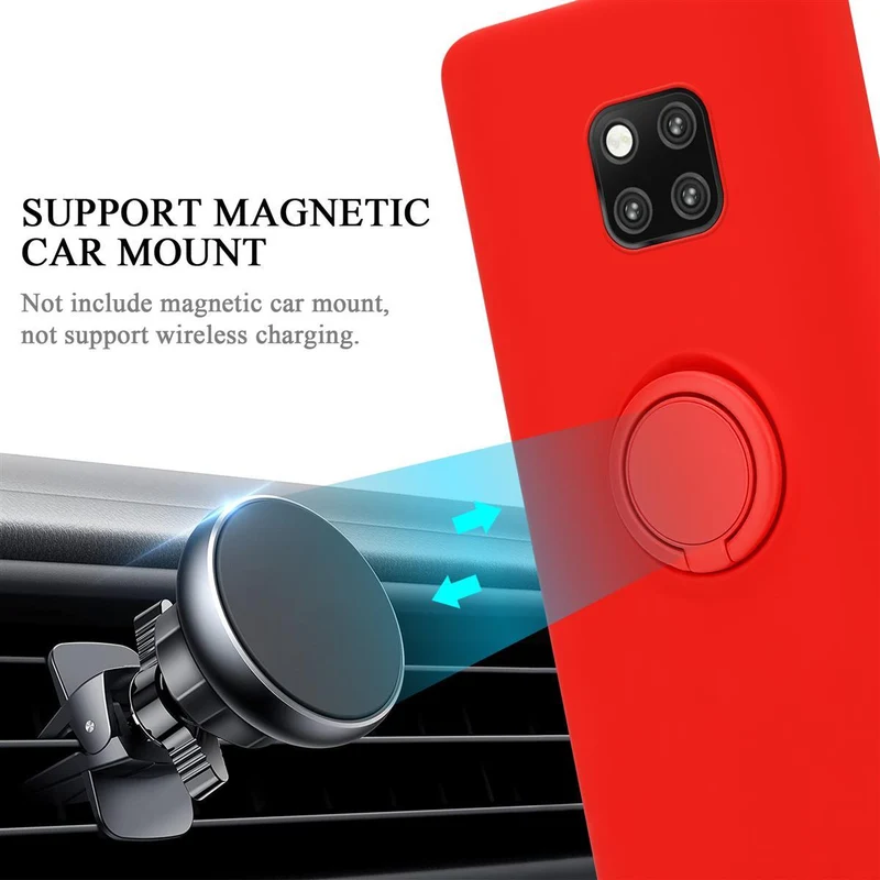 Cadorabo Hülle kompatibel mit Huawei MATE 20 PRO Schutzhülle aus flexiblem TPU Silikon mit Ring