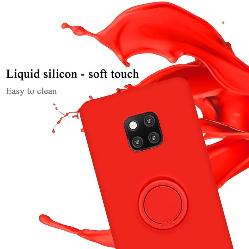 Cadorabo Hülle kompatibel mit Huawei MATE 20 PRO Schutzhülle aus flexiblem TPU Silikon mit Ring