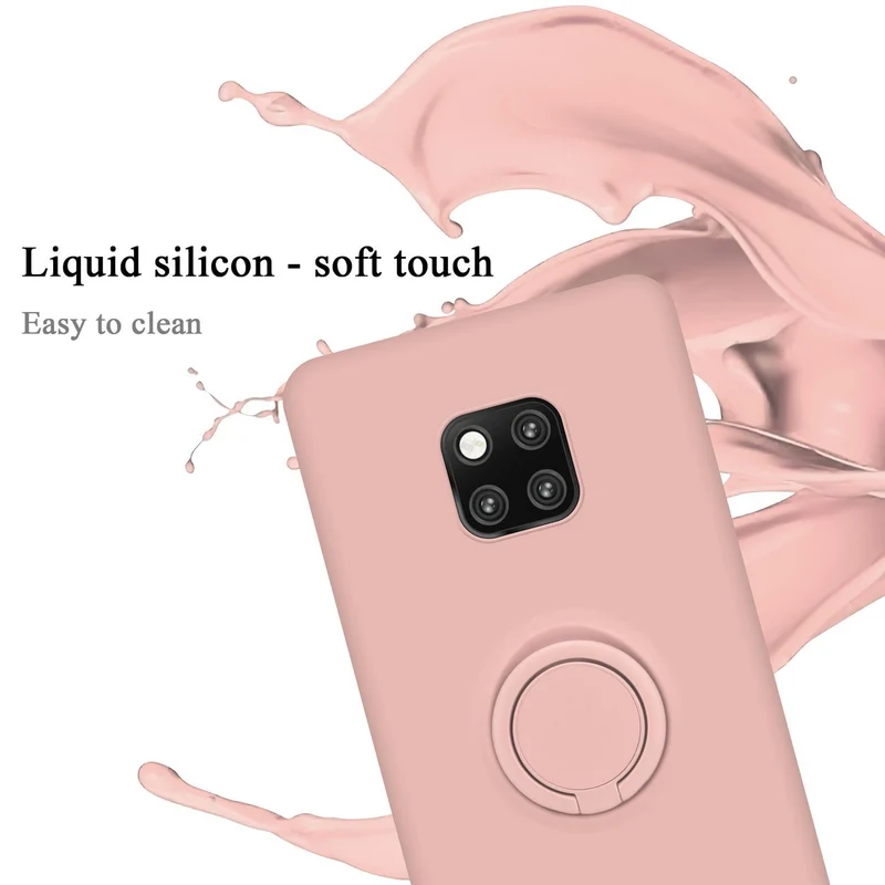 Cadorabo Hülle kompatibel mit Huawei MATE 20 PRO Schutzhülle aus flexiblem TPU Silikon mit Ring