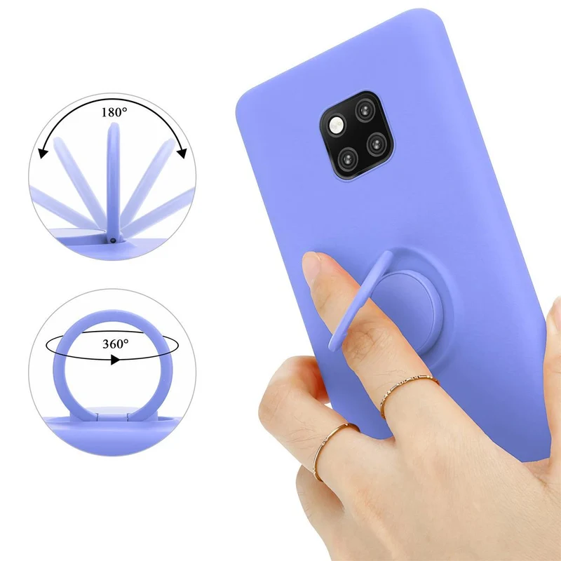 Cadorabo Hülle kompatibel mit Huawei MATE 20 PRO Schutzhülle aus flexiblem TPU Silikon mit Ring