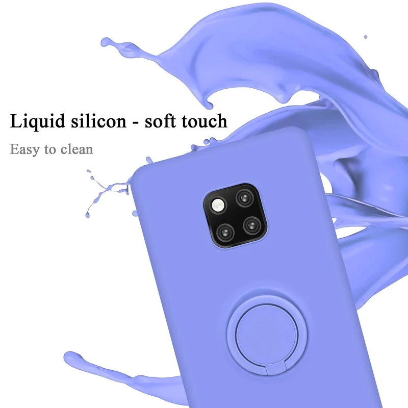 Cadorabo Hülle kompatibel mit Huawei MATE 20 PRO Schutzhülle aus flexiblem TPU Silikon mit Ring