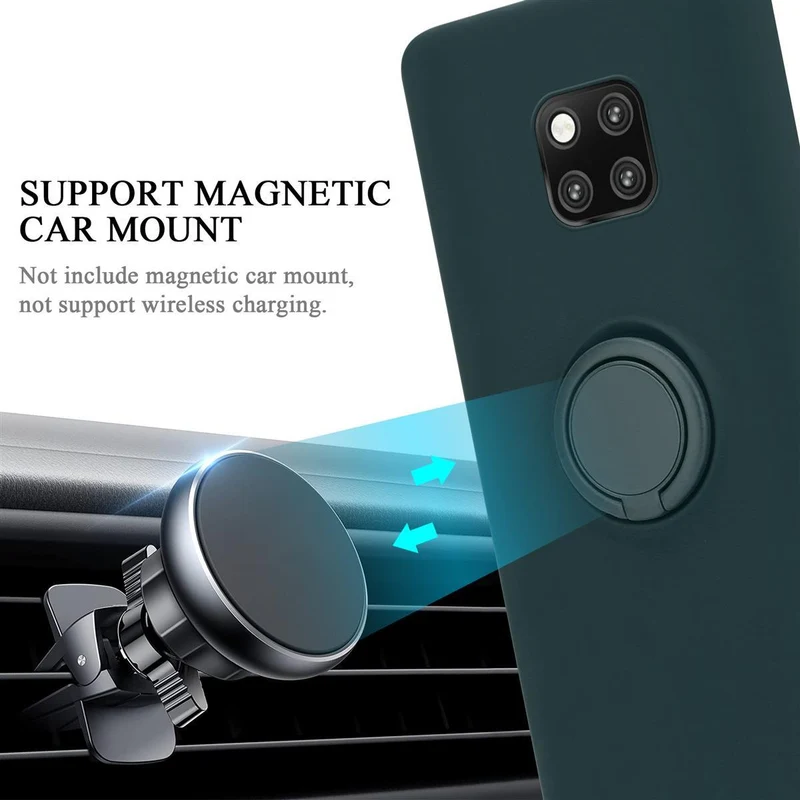 Cadorabo Hülle kompatibel mit Huawei MATE 20 PRO Schutzhülle aus flexiblem TPU Silikon mit Ring