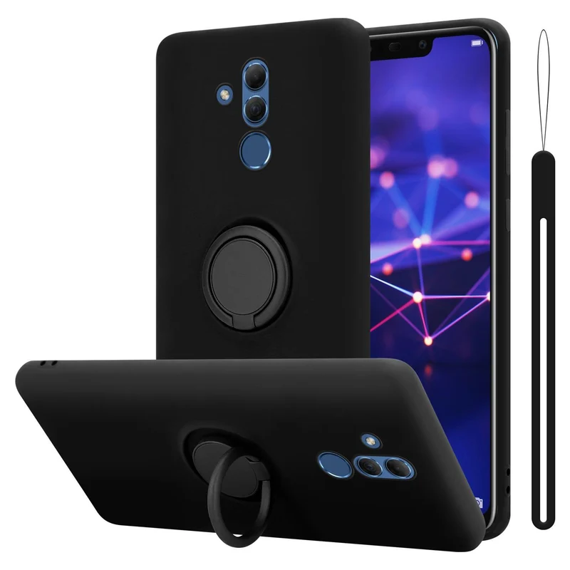Cadorabo Hülle kompatibel mit Huawei MATE 20 LITE Schutzhülle aus flexiblem TPU Silikon mit Ring