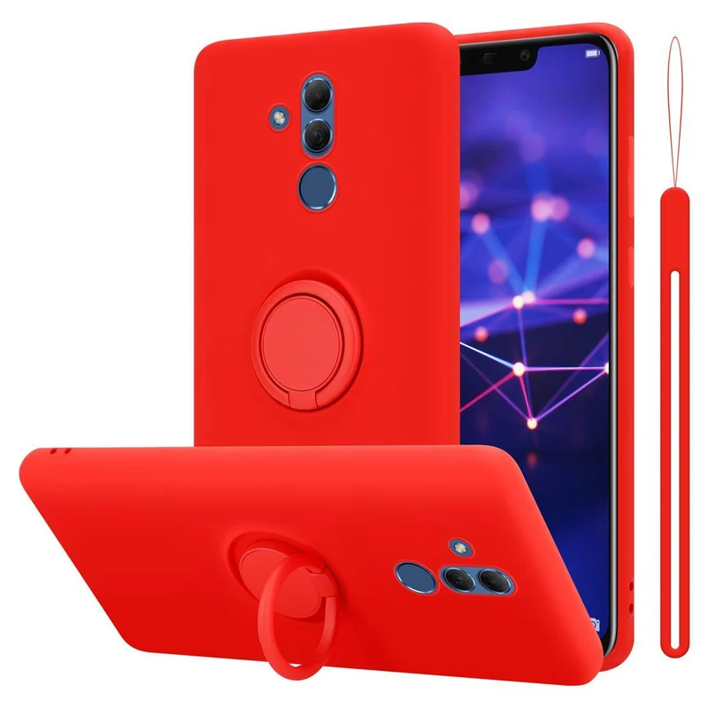 Cadorabo Hülle kompatibel mit Huawei MATE 20 LITE Schutzhülle aus flexiblem TPU Silikon mit Ring