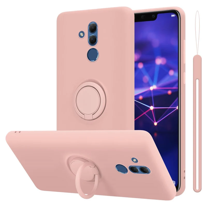 Cadorabo Hülle kompatibel mit Huawei MATE 20 LITE Schutzhülle aus flexiblem TPU Silikon mit Ring
