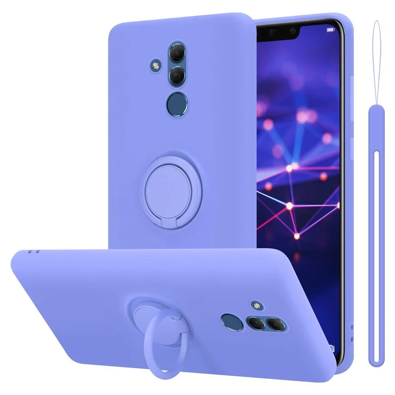 Cadorabo Hülle kompatibel mit Huawei MATE 20 LITE Schutzhülle aus flexiblem TPU Silikon mit Ring