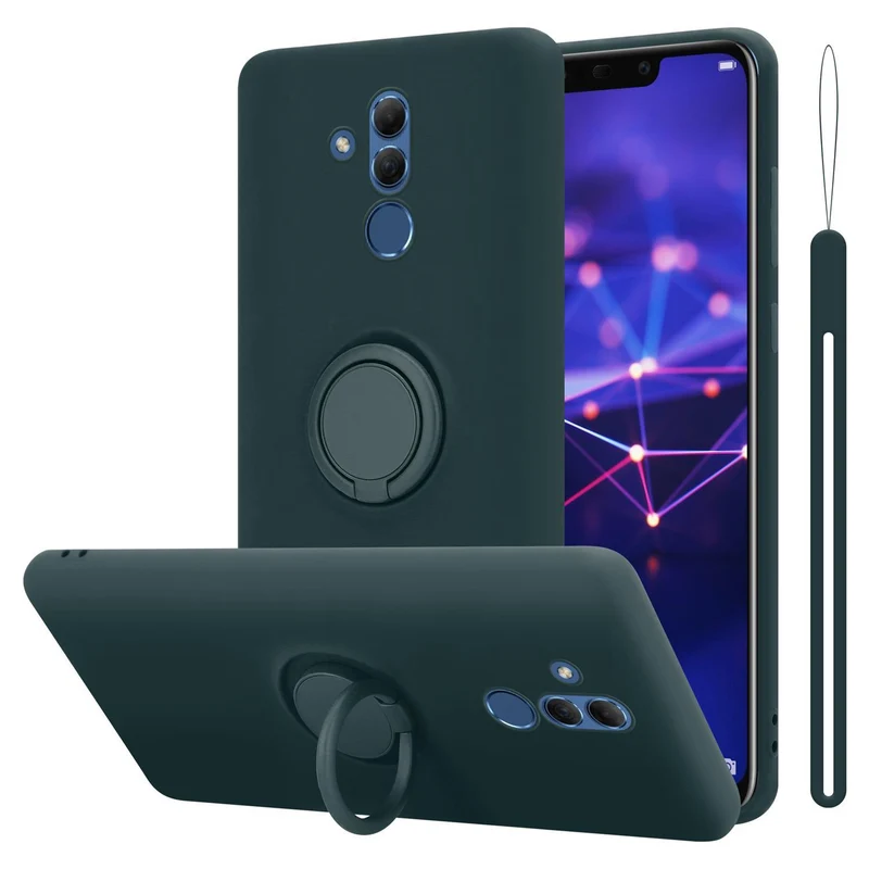 Cadorabo Hülle kompatibel mit Huawei MATE 20 LITE Schutzhülle aus flexiblem TPU Silikon mit Ring