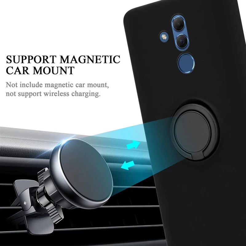 Cadorabo Hülle kompatibel mit Huawei MATE 20 LITE Schutzhülle aus flexiblem TPU Silikon mit Ring