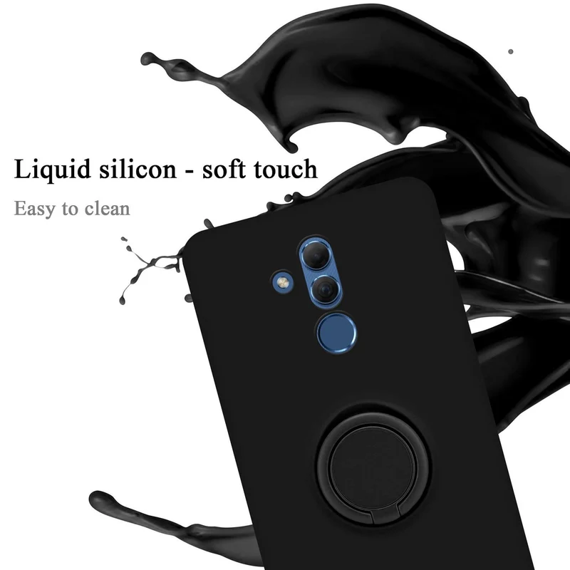 Cadorabo Hülle kompatibel mit Huawei MATE 20 LITE Schutzhülle aus flexiblem TPU Silikon mit Ring