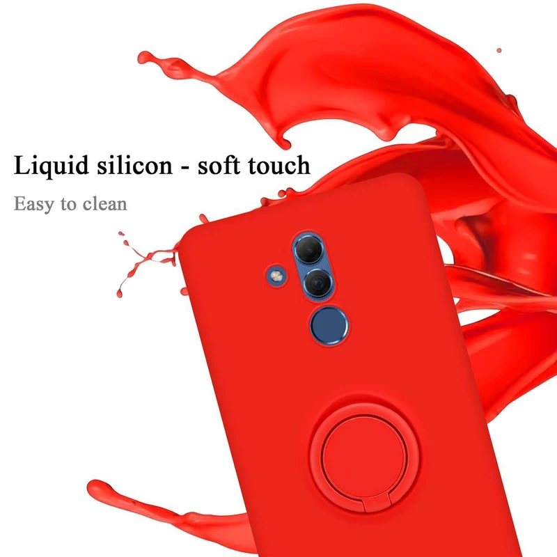 Cadorabo Hülle kompatibel mit Huawei MATE 20 LITE Schutzhülle aus flexiblem TPU Silikon mit Ring