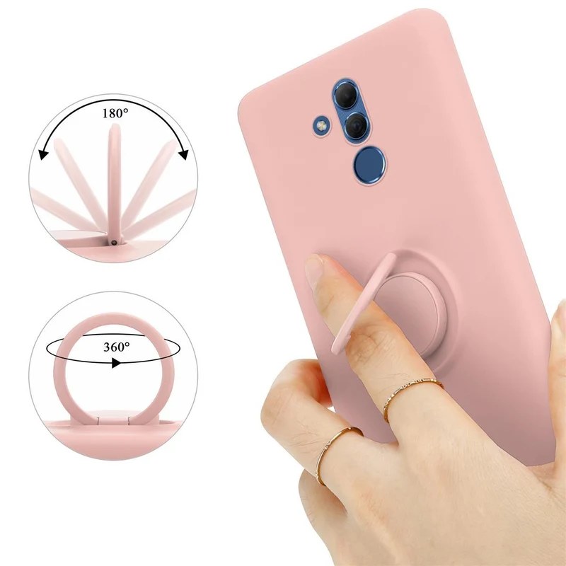 Cadorabo Hülle kompatibel mit Huawei MATE 20 LITE Schutzhülle aus flexiblem TPU Silikon mit Ring