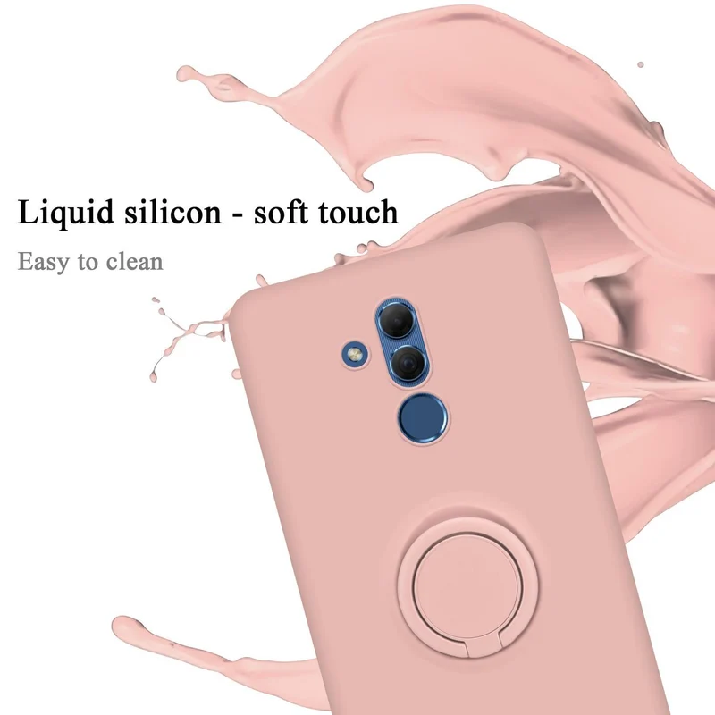Cadorabo Hülle kompatibel mit Huawei MATE 20 LITE Schutzhülle aus flexiblem TPU Silikon mit Ring