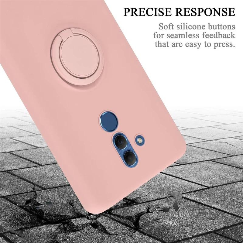 Cadorabo Hülle kompatibel mit Huawei MATE 20 LITE Schutzhülle aus flexiblem TPU Silikon mit Ring