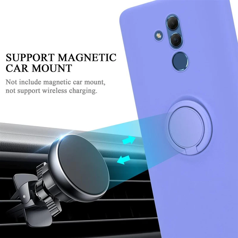 Cadorabo Hülle kompatibel mit Huawei MATE 20 LITE Schutzhülle aus flexiblem TPU Silikon mit Ring