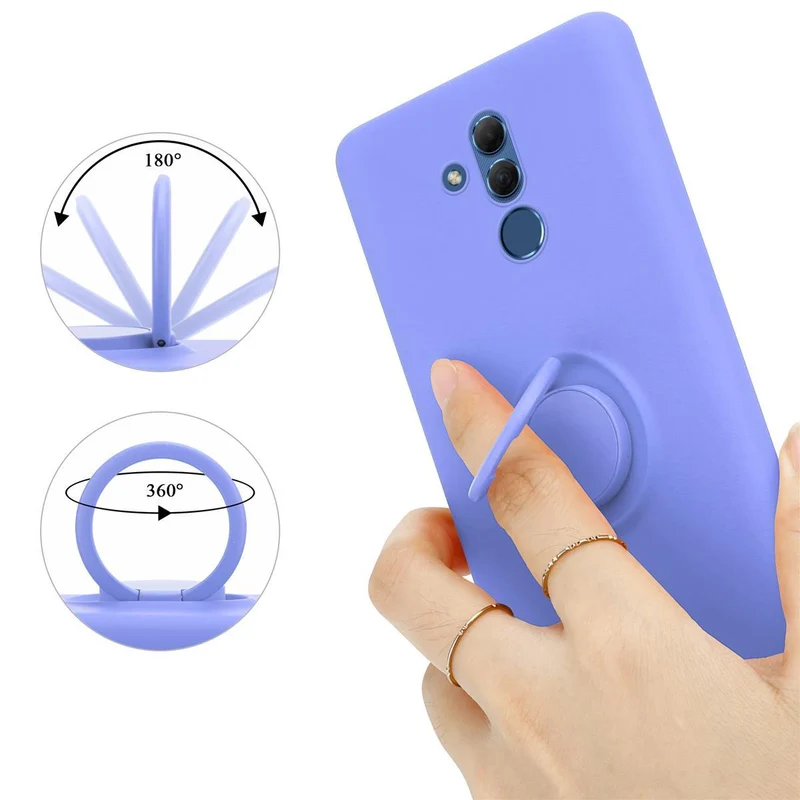 Cadorabo Hülle kompatibel mit Huawei MATE 20 LITE Schutzhülle aus flexiblem TPU Silikon mit Ring