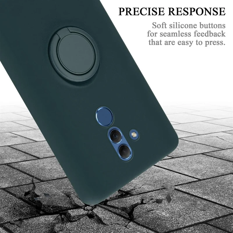 Cadorabo Hülle kompatibel mit Huawei MATE 20 LITE Schutzhülle aus flexiblem TPU Silikon mit Ring