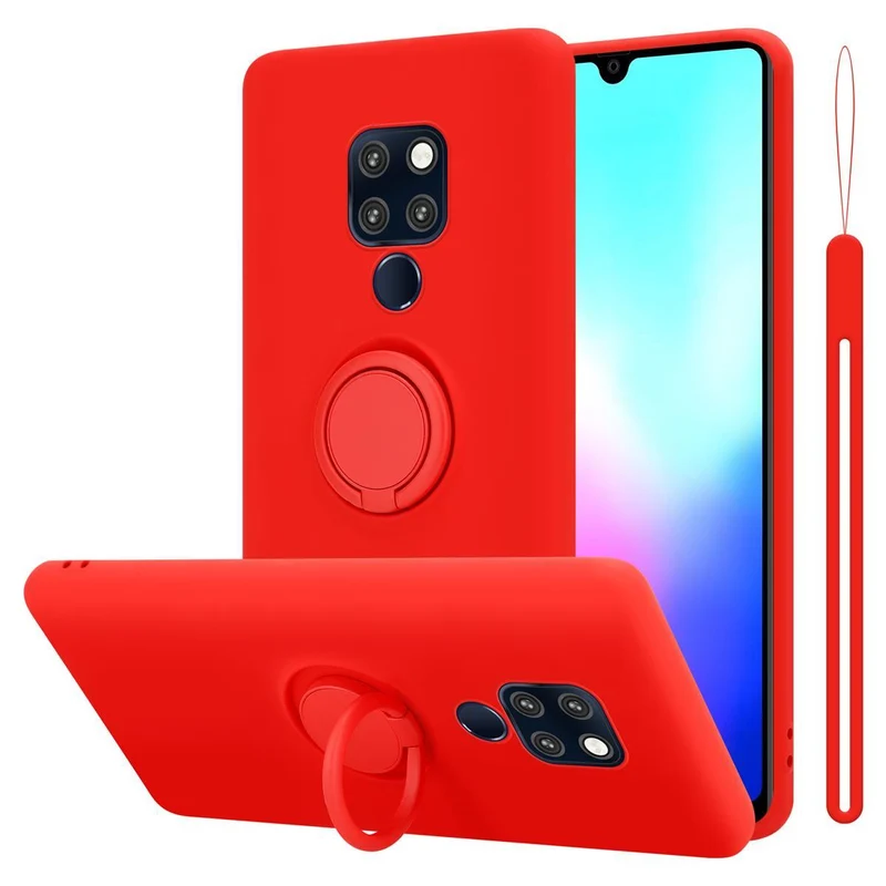 Cadorabo Hülle kompatibel mit Huawei MATE 20 Schutzhülle aus flexiblem TPU Silikon mit Ring