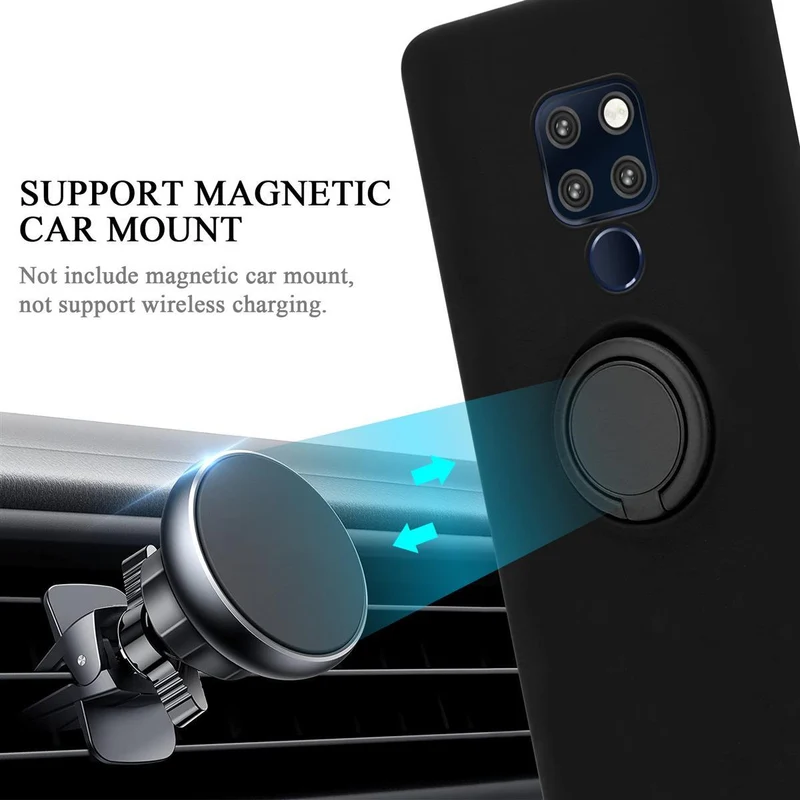 Cadorabo Hülle kompatibel mit Huawei MATE 20 Schutzhülle aus flexiblem TPU Silikon mit Ring